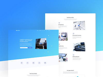 Pressco - Startup Landing Page clean design experience gradient landing page ui user ux web website