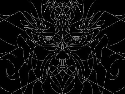 Mask 01 black geometry japan line mask symmetry tribal vector white