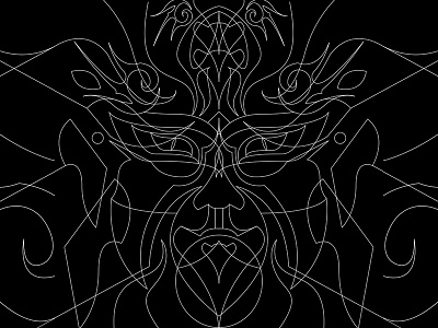 Mask 01 black geometry japan line mask symmetry tribal vector white