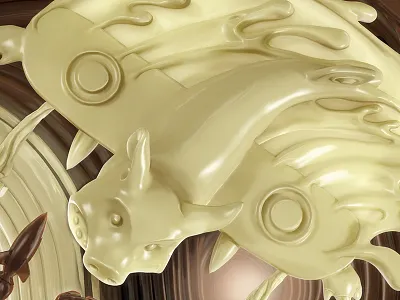 Chocolate pig 3d cgi chocolate fluid pig splash