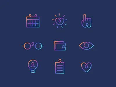 Education Web Icons education flat gradient iconography icons illustration line web