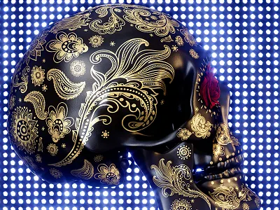 Sugar skull 3d 3dsmax fstorm render render skull sugar