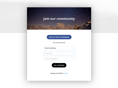Create an account account create membership