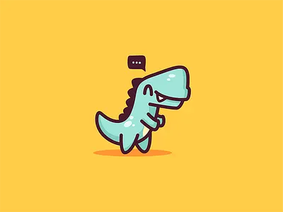 Dino Hug blue character cute dino dinosaur illustration illustrator logo mascot trex yellow