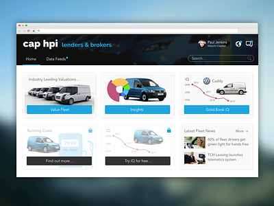 cap hpi B2B Portal automotive b2b car dashboard data design insurance portal ui ux