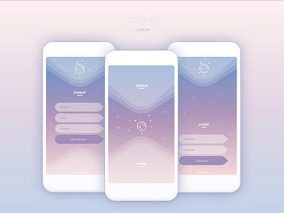 DAILY UI | #001 - Sign Up & Login daily ui login minimal sign up ui