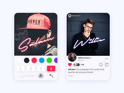 Online autograph app ui autograph drawing mobile ui painting ui ux