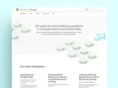 Concept for Google Research Redesign clean google isometric material simple web design
