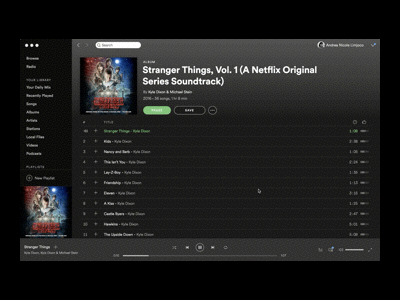 Stranger Things Spotify Easter Egg on Desktop design desktop easter egg music netflix player spotify stranger things