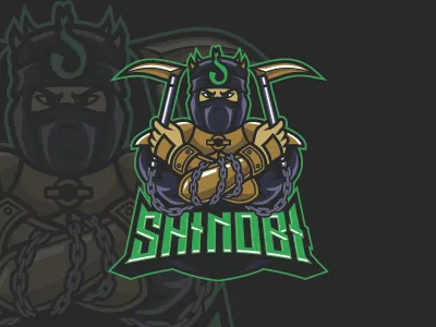 Spectacular Shinobi eSports Logo | Shinob Mascot Logo For Sale clan esport esports gaming logo mascot ninja premade shinobi sports