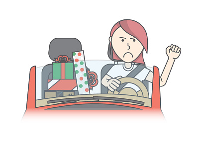 Road Rage character christmas illustration vector