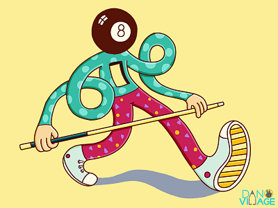 Dribbble Shot 8 Ball danvillage games illustration pool surreal