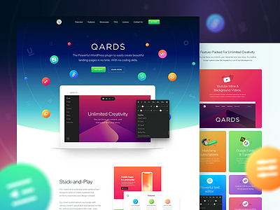 Design Page of Qards css3 design framework landing presentation qards tool ui update ux wordpress