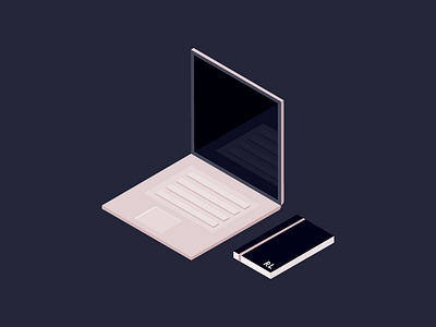 Isometric desk top adobe illustrator design desk illustrator illutration isometric laptop notebook workspace