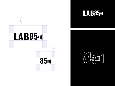 LAB85 Safe Area action audiovisual black brand fortaleza logo minimalist movie pictogram white