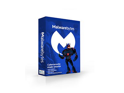 Malwarebytes Retail Box branding electronics logo mockup retail robot security software