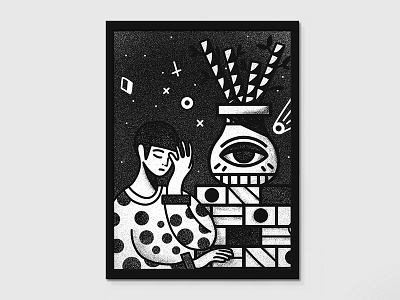 Insomnia black and white illustrarion insomnia