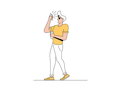 Selfie guy character design illustration motion graphics selfie guy