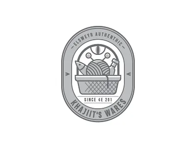 Khajiit's Wares elder game illustration logo scrolls skyrim vector