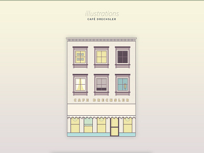 ILLUSTRATION | Café Drechsler architecture coffee shop icon illustration line minimal vienna wien