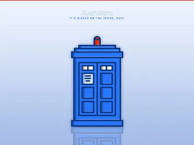 ILLUSTRATION | It's Bigger on the Inside, Duh! doctor who icon illustration line minimal tardis