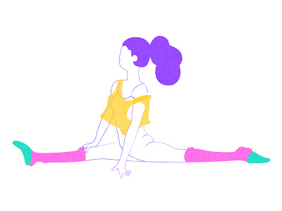 Splits 80s style 80s illustration leg lines retro splits strech thursday trhowback warmers workout yoga