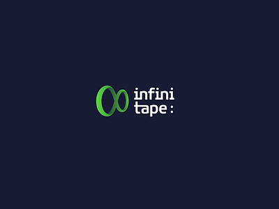 Infinitape blue brand branding business company development green infinity logo logotype white