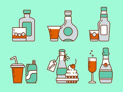 Drinks Icons design drinks food icon icon pack illustration outline stroke vector