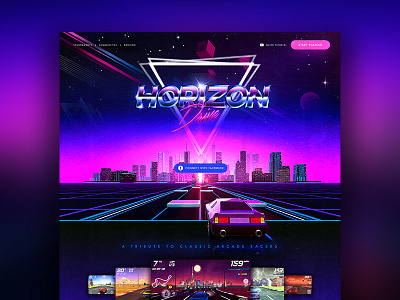 Landing Page (80's style) appdesign dailyui dailyui03 design designinspiration dribbble graphicdesign landingpage uidesign uitrends uxdesign webdesign