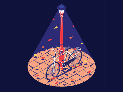 Autumn mood amsterdam autumn bike colors isometric leafs light seasons storm