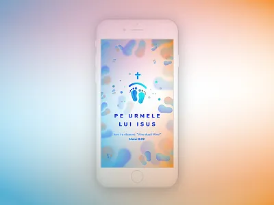 Follow Jesus cross footprints gradient jesus mockup vivid wallpaper