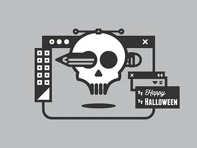 Happy Halloween! 💀 adobe halloween happy horror illustration illustrator retro skull texture vector zombie