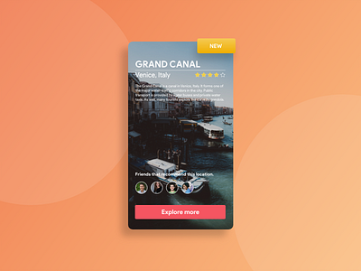 Travel info card Italy card design explore italy life travel ui ux venice web design