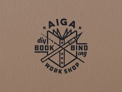 AIGA Book Binding Workshop aiga badge binding book craft hand indy knife logo paper print skills