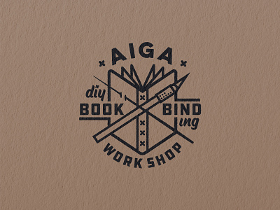 AIGA Book Binding Workshop aiga badge binding book craft hand indy knife logo paper print skills