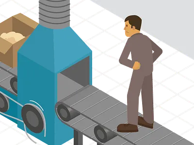 English for Industry Workers books editorial illustration