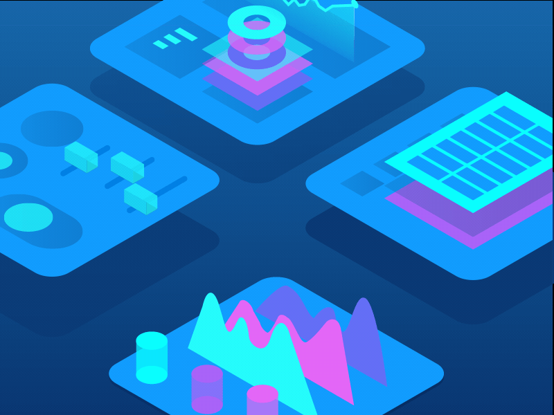 Floating Data after effects animation data graph illustration loop