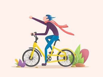 Happy weekend bike holiday illustration weekend