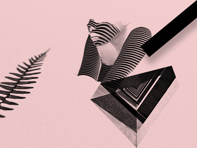 Bars and Stripes Collage black white collage photocollage pink