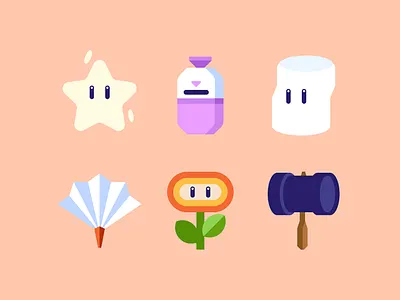 Super Smash Bros. gaming icons items mario minimal smash super smash bros