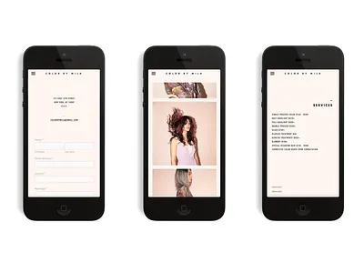 Responsive Website Design for Color By Mila beauty brand brand identity branding design hair color mobile pastel responsive ui website webt