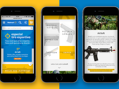Mobile Shooting sport campaign Walmart.com campaign creative hotsite landing minimalist mobile shooting sport ui ux walmart