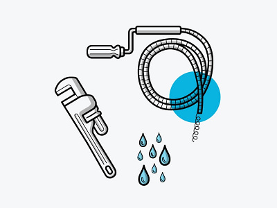 When not to DIY blog editorial illustration pipes plumbing snake vector water wrench