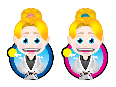 Girl fighter #01 bjj brazilian jiu jitsu cartoon character girl kimono