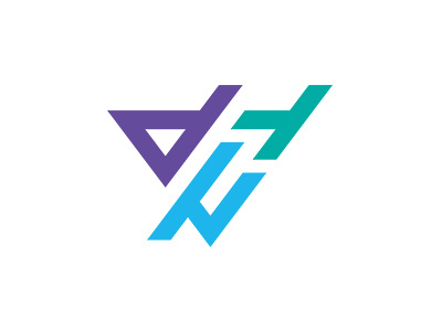 Three Materials colorful identity logo material minimal three triangle