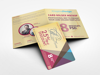 Card Holder Mockup V1 card client club credit discount folder gift holder hotel key mockup vip