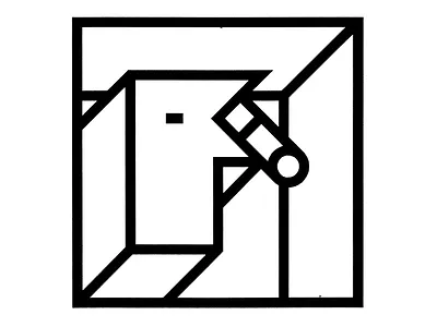 Brick 3D big black bold brutal deep fat heavy logo outline raw thick wide