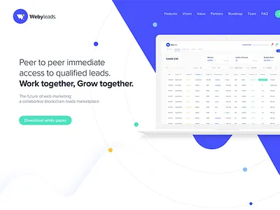 Webyleads landing page concept branding landing page