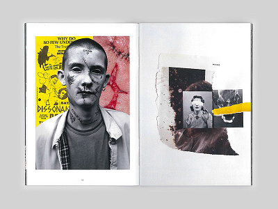 Human void blood collage fanzine magazine oltre retro skinhead skins yellow