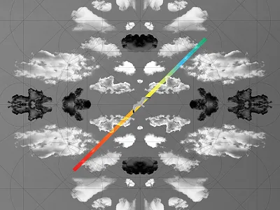 Cmykskymc black clouds fly geometry gradient sky symmetry white